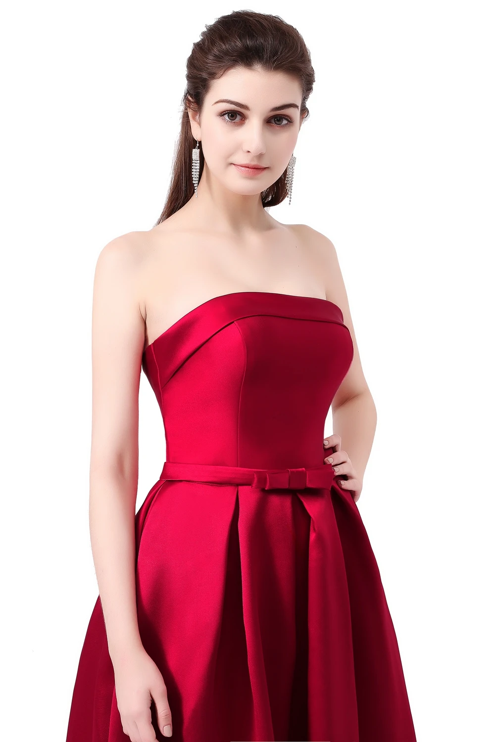 Vestido SSYFashion Formatura Bridal Strapless Sleeveless Wine Red Danni Slim Long Prom Dress Custom Party Formal Evening Gown