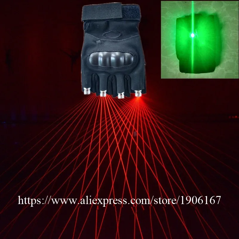 

Laserman Show Laser Gloves With 532nm 80mw Red Lasers With Led Green Palm Lights DJ Party Stage Glove For Club Show