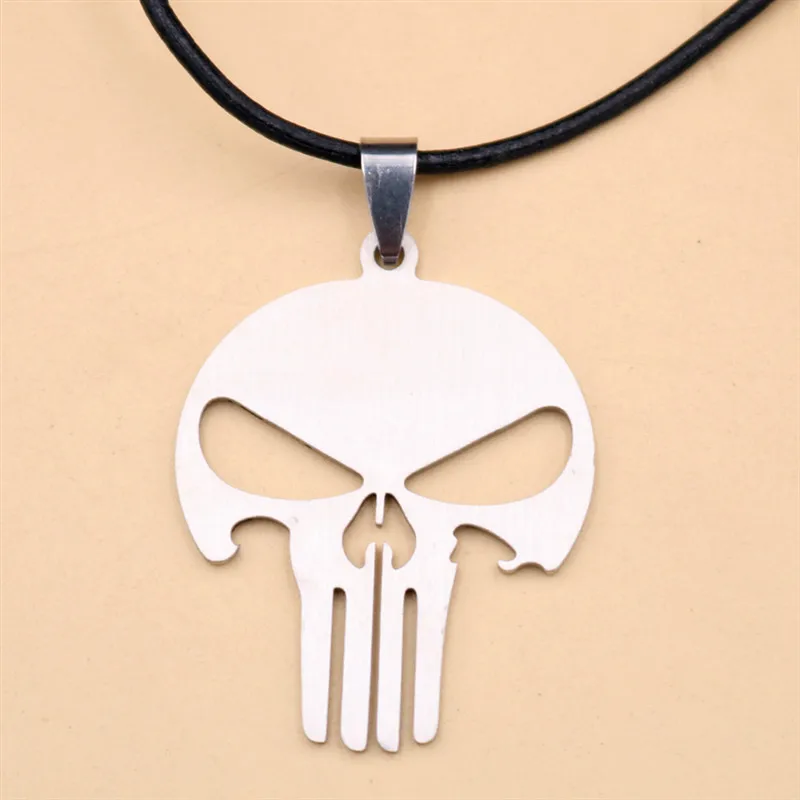 2pcs Titanium Steel Flat Skull Pendant Hip Hop Style Metal Accessories DIY Charms For Jewelry Crafts Making 41*32mm A1958