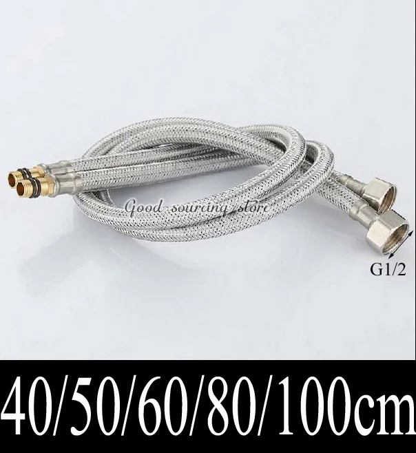 

40/50/60/80/100/120cm length 304 stainless steel faucet plumbing hose G1/2