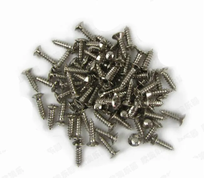 50pcs/lot Wholesale 3*12mm Electric Guitar Bass Screws For Pickguard Back Plate Mount DIY Luthier Tool Pickguard Screws GYH