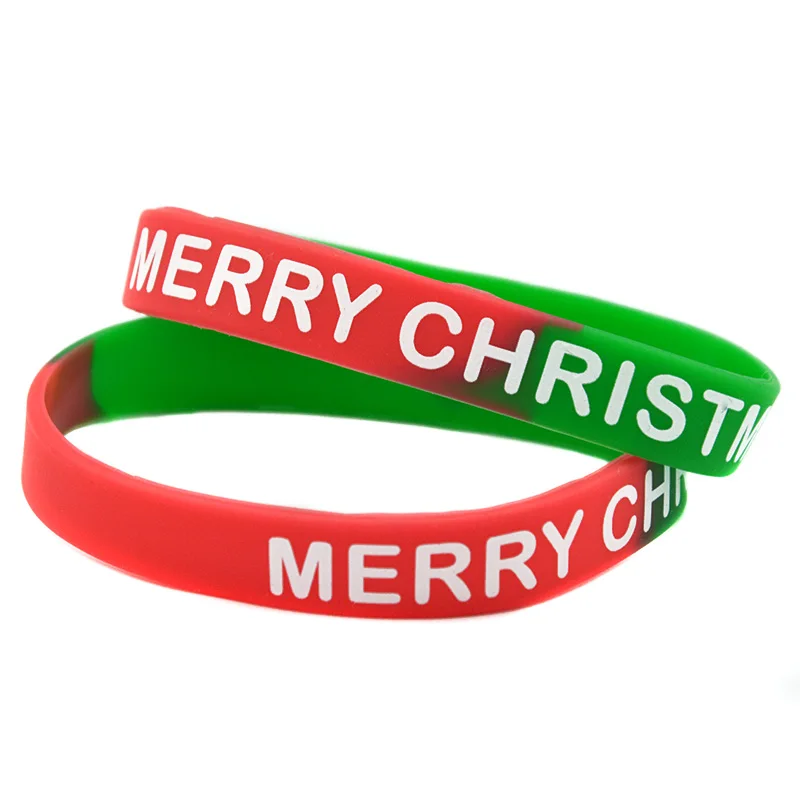 

50 шт. браслет из силиконовой резины с Рождеством для друзей и семьи, подарок, браслет унисекс