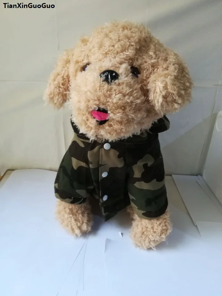 new arrival cartoon brown ted dog large 50cm Camouflage cloth ted dog plush toy soft doll throw pillow birthday gift s1934