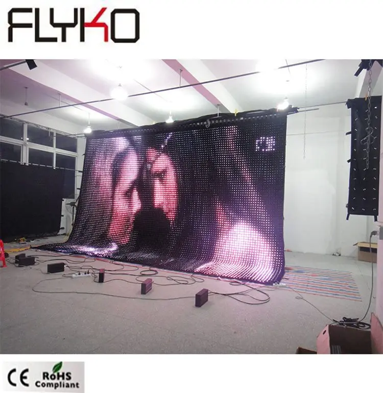 P5cm  led cloth newest design size 4x6m factory price best quality sexy movie led video curtain