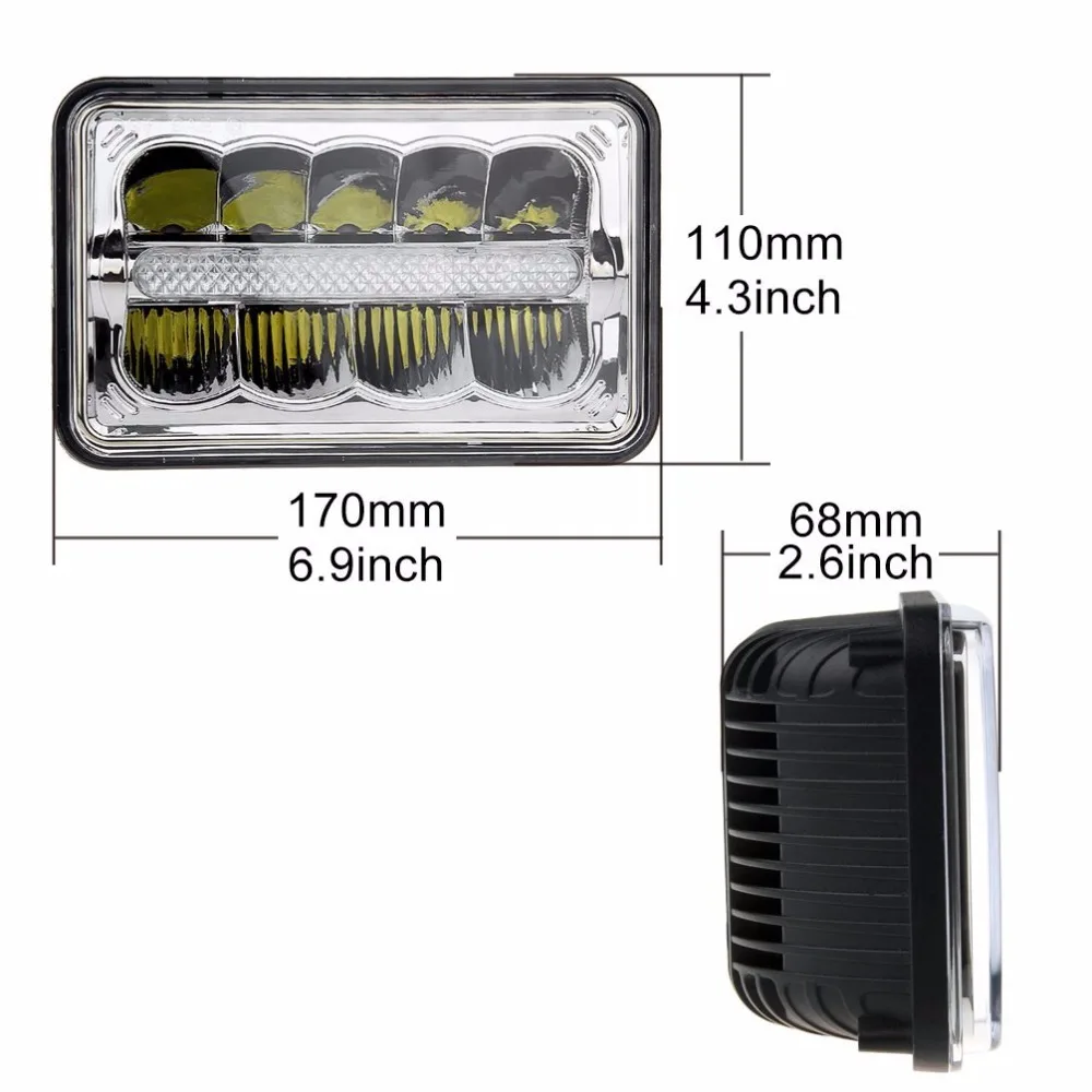 LED車のヘッドライト,4x6インチ,ホンダxr250 xr400 xr650,スズキdrzモーターサイクル用,白色,ロービーム,1個