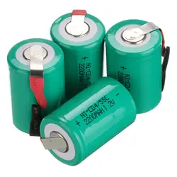 GTF-baterías con Pestaña para herramientas eléctricas, 2200mAh, 4/5 SC, ni-cd, 1,2 V, Sub C, 4 unidades