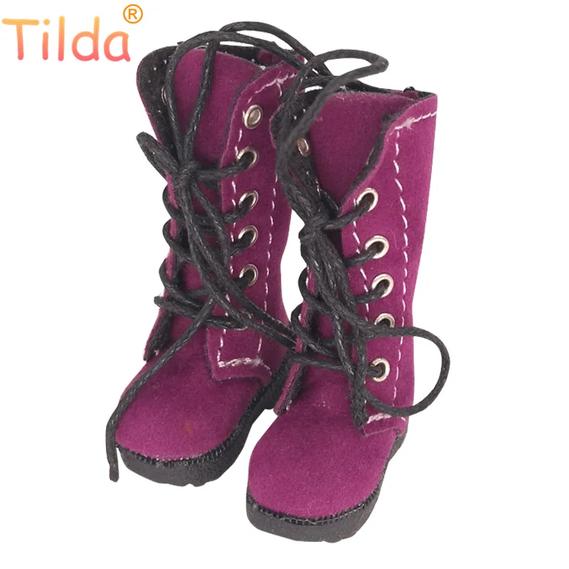 Tilda 3,2 cm Puppenstiefel für Blythe-Puppenspielzeug, 1/6 Mini-Leder-hohe Stiefelschuhe für Blyth Azone-Puppe, lässiges Puppenschuhe-Zubehör – Detail 7