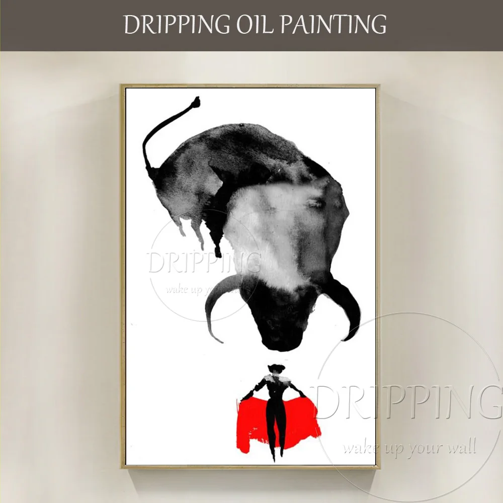 

Free Shipping High Quality Cheap Price Handmade Spanish Matador Oil Painting Hand-painted Spanish Bullfight Matador Oil Painting