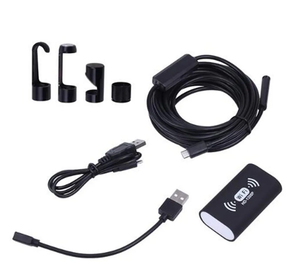 1200P HD  10m WIFI Endoscope For iphone & Android&ISO&Windows Inspection Borescope Camera Otoscope  With Hook&Mirror