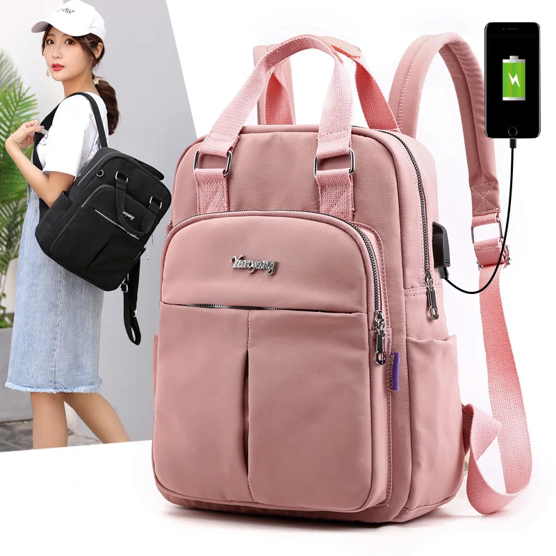 USB Charging  Women Backpack Girls Travel Backpacks High Quality BookBags Mochilas School Backpack for College Students