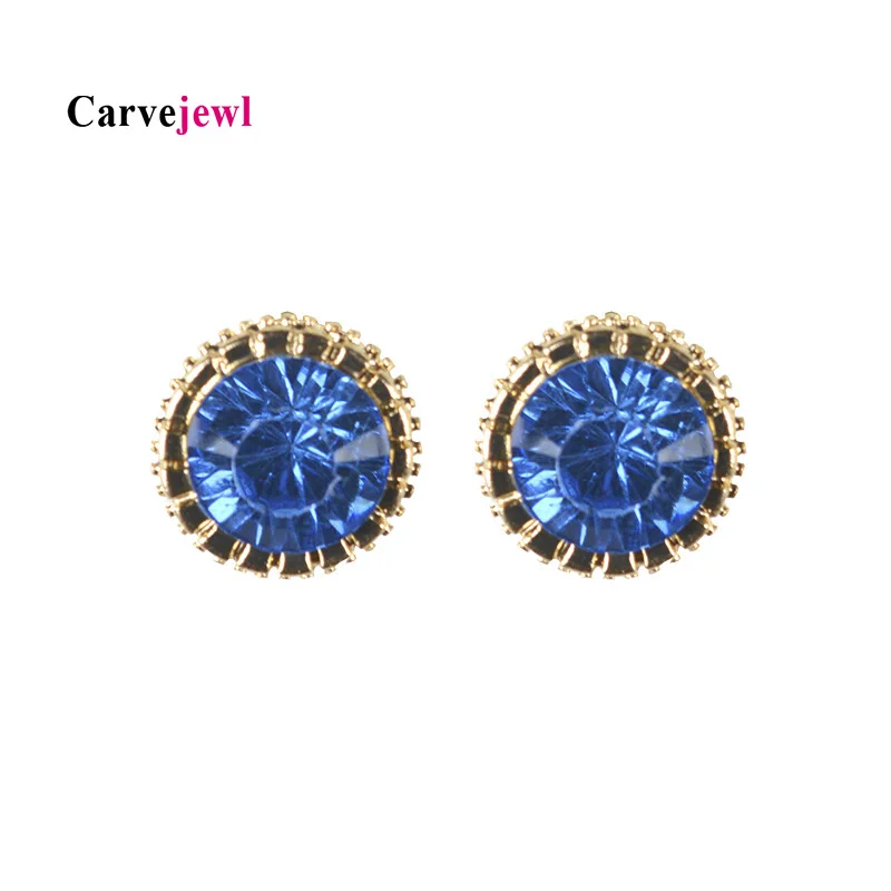 Carvejewl simple stud earrings beaded cup crystal rhinestone new fashion stud earrings for women girl jewelry Korean earrings