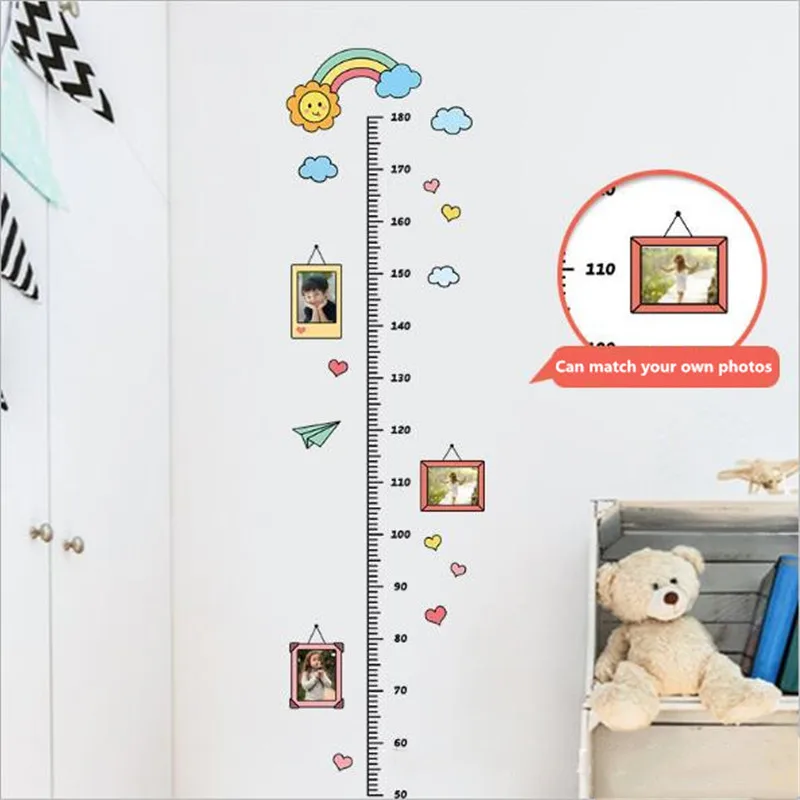 1PC 4 Styles Cute Cartoons Height Sticker For Kids Room Bedroom Height Meter Wall Stickers Home Decor 45*60cm