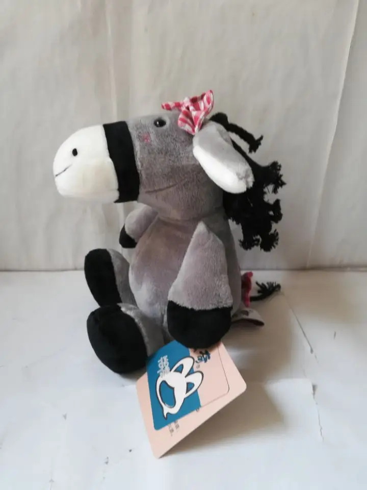 about 23cm cartoon gray donkey plush toy soft doll toy Christmas gift s2210