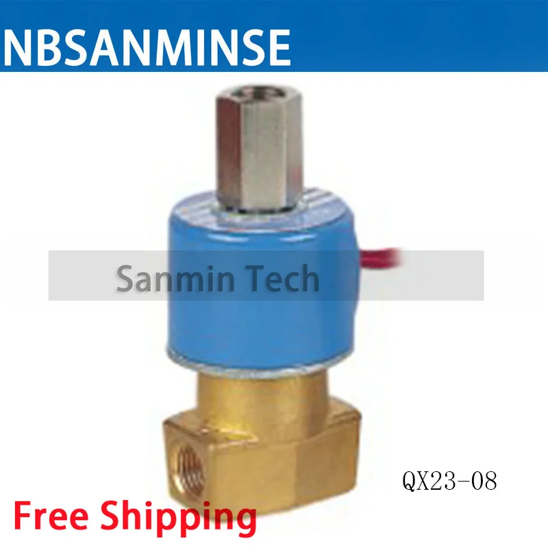 NBSANMINSE QX22-06 1/4  & 1/8 & 3/8 Direct acting round coil Two way two position solenoid valve Pressure 0~0.9MPa 2/2 and 2/3