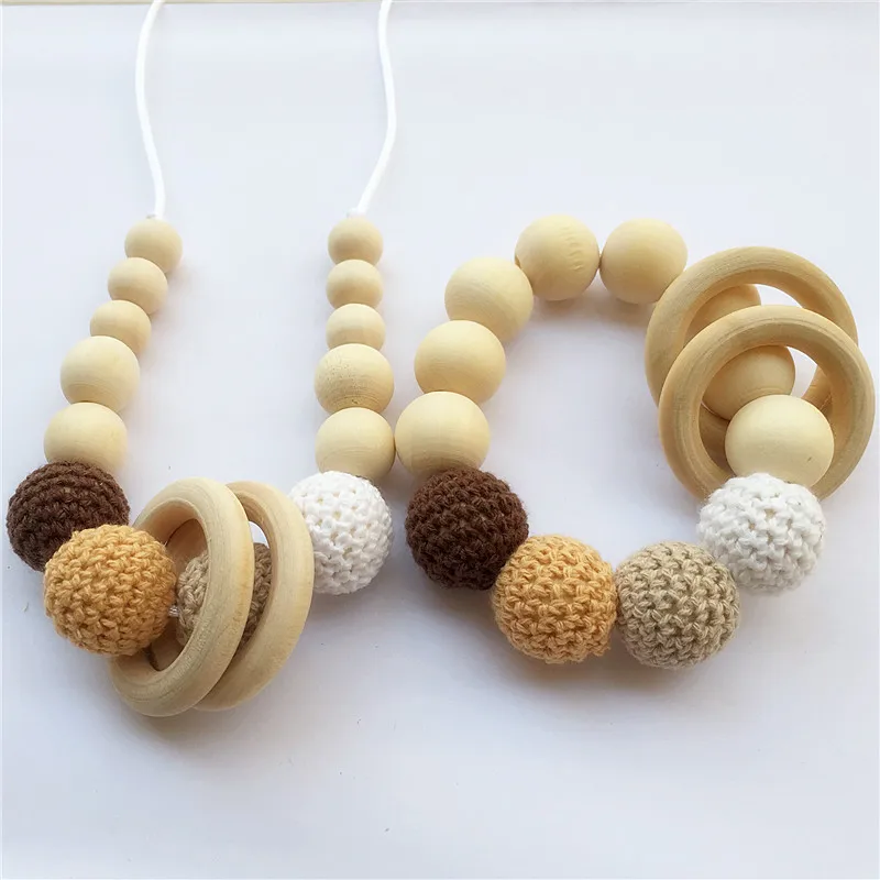 Chengkai 50pcs 16mm 20mm Round Knitting Cotton Crochet Wooden Beads Balls for DIY decoration baby teether jewelry necklace Toy