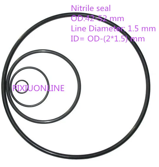 

10PCS YT937 Nitrile O-Rings Rubber Gasket/Backup Ring/Joint Ring Nitrile seal OD(42-52 mm)* Line Diameter 1.5 mm NBR