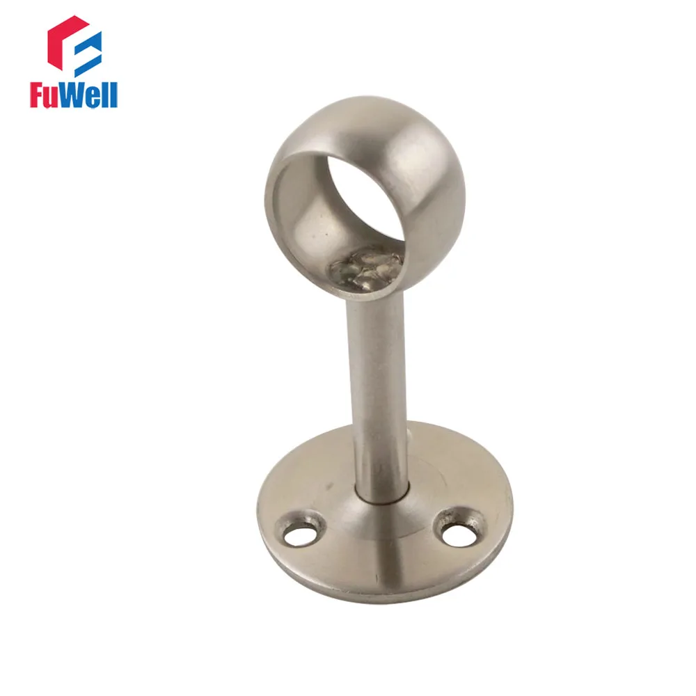 4pcs 19mm Diameter Flange Bracket 67mm Length Stainless Steel Flange Seat Wardrobe Hanging Clothes Rod Seat Hanger Pipe Bracket