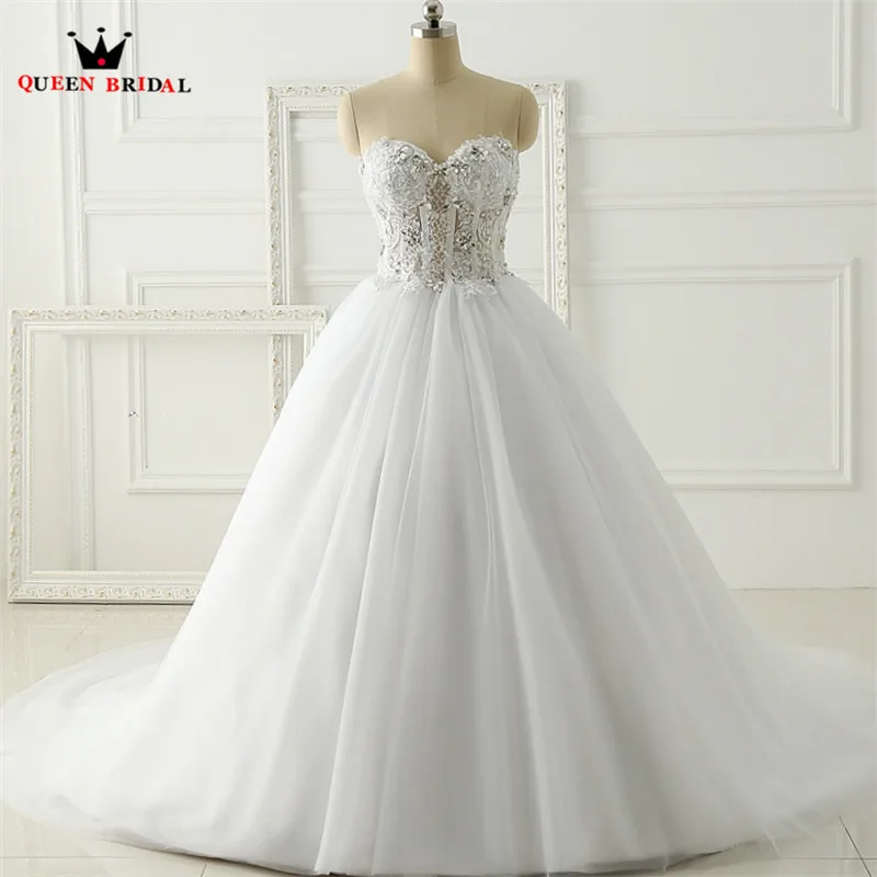 New Arrival Real Picture Strapless Marriage Bridal Gown 2023 robe de mariee Custom Made Lace Up Wedding Dresses WA53