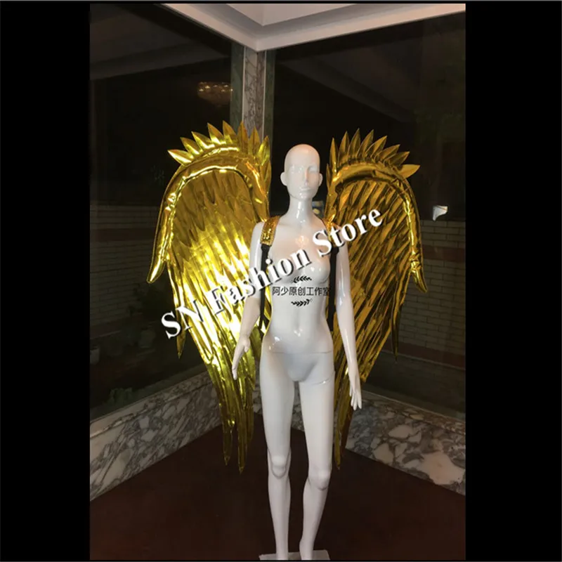 AS70-2 Gold color sexy bra dress ballroom Dancer dj disco singer costumes cosplay satge catwalk clothes bar party dress wears