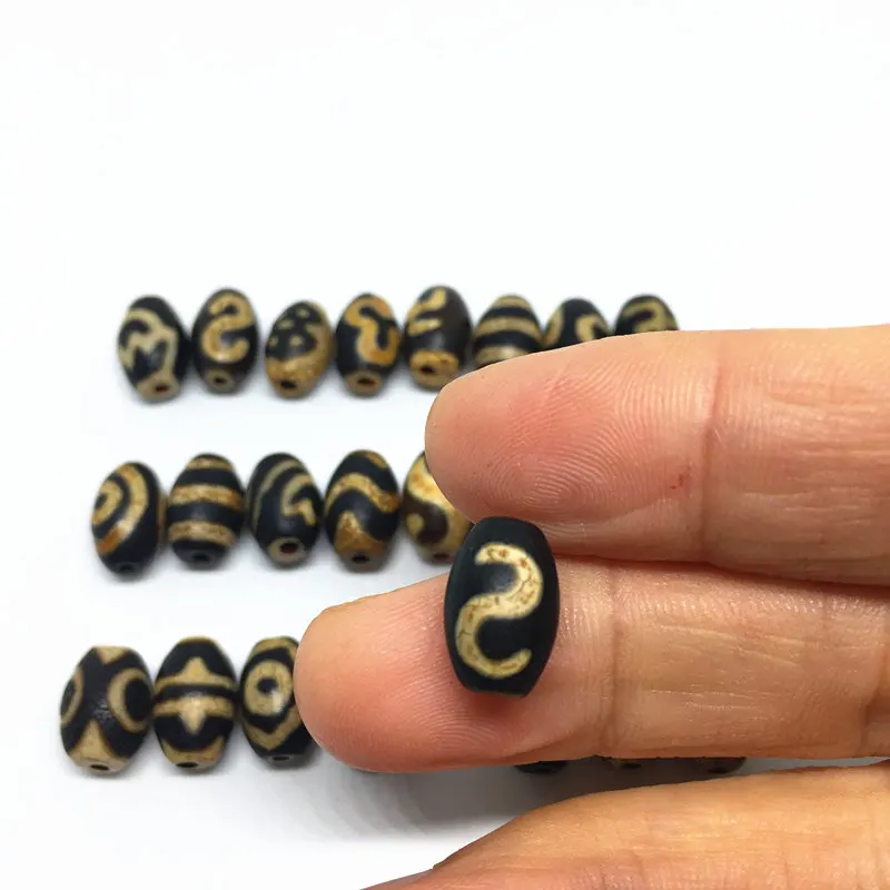 10pcs/lots Natural Stone Accessories Beads Tibetan Dzi Beads 8mm*12mm for making diy Jewelry Free Shipping