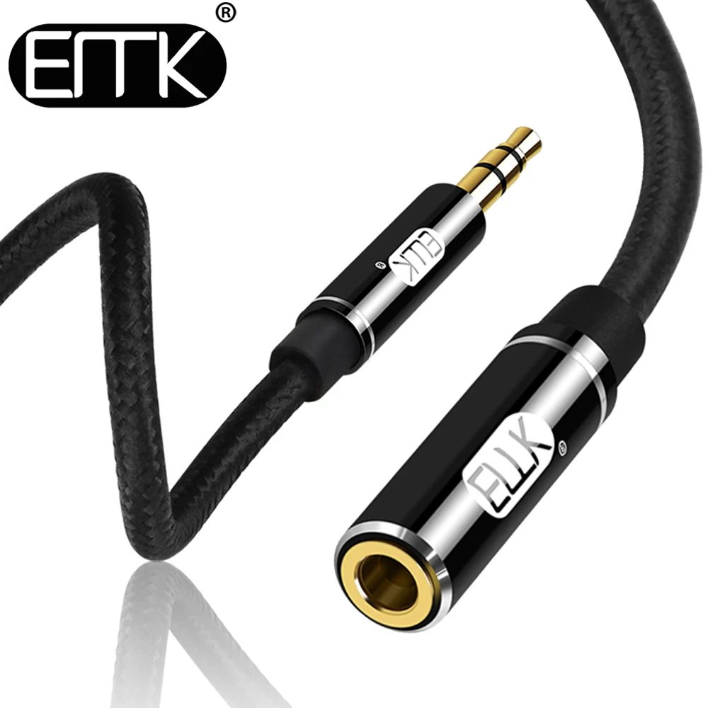 EMK 3.5mm Jack male to 3.5mm Female Aux Extension Cable Audio Cable Headphone Extension Cable Cord for Computer