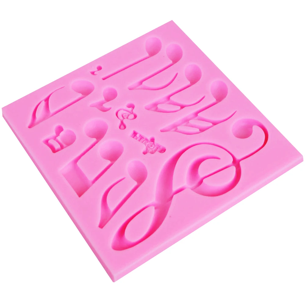 Byjunyeor M272 Music Notes UV Resin Silicone Mold Fondant Chocolate Candy Lollipop Crystal Epoxy Soft Clay Bake Tool