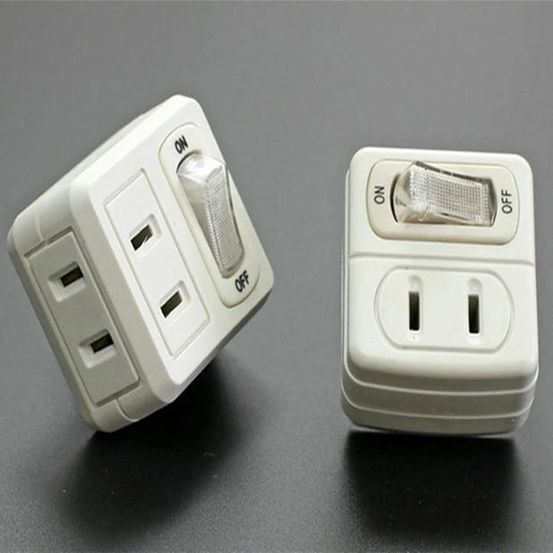 

2PCS Travel Power Converter Rotate Charger Wall Socket Adapter Splitter Converter Socket With Switch 1 Turn 3 Socket