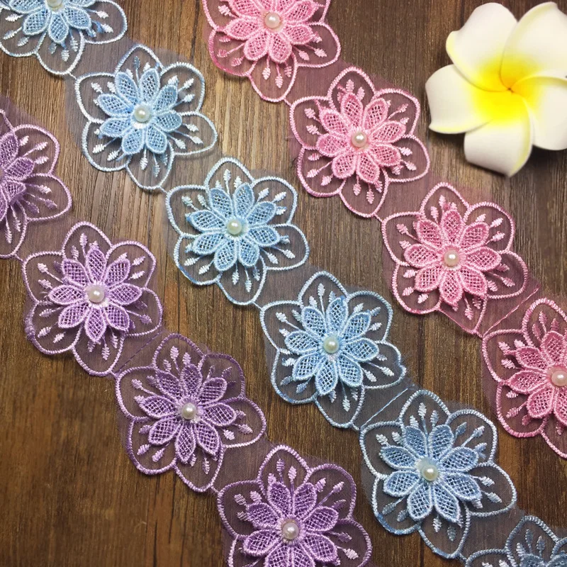 Manufacturers New Direct double-layered Beaded Lace Clothing Accessories Handmade Flower Stickers