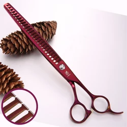 Fenice Professional JP440c 8 inch titanium coated  purple Pet dog Grooming chunker thinning shears Scissors