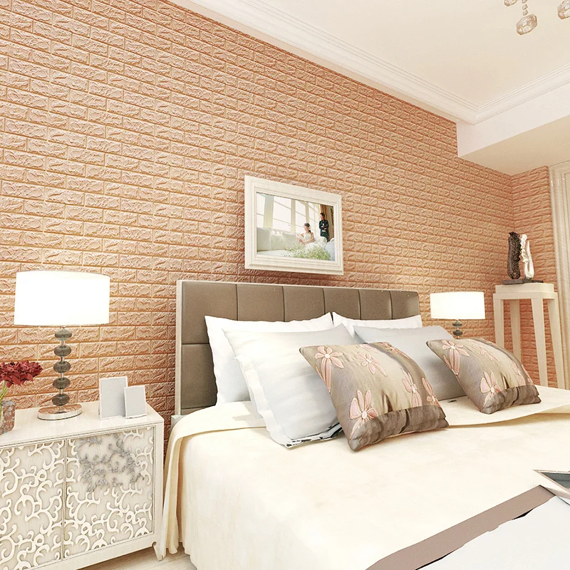 60*30cm 3D Self Adhesive Foam Brick Wall Stickers for Kids room DIY Bedroom for Home Decor Wallpaper Solid color Living Sticker