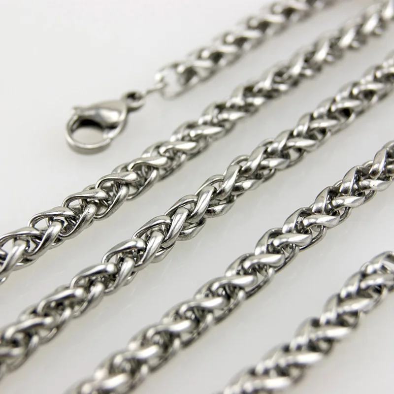 DIY Jewelry Chopin necklace 4/5/6mm keel rope Chain steel necklace for men women Stainless Steel High Quality 10pcs Wholesale