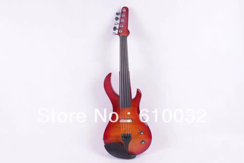 4/4 Electric Violin Solid wood 20--28#    red add yellow color guitar neck   5 string