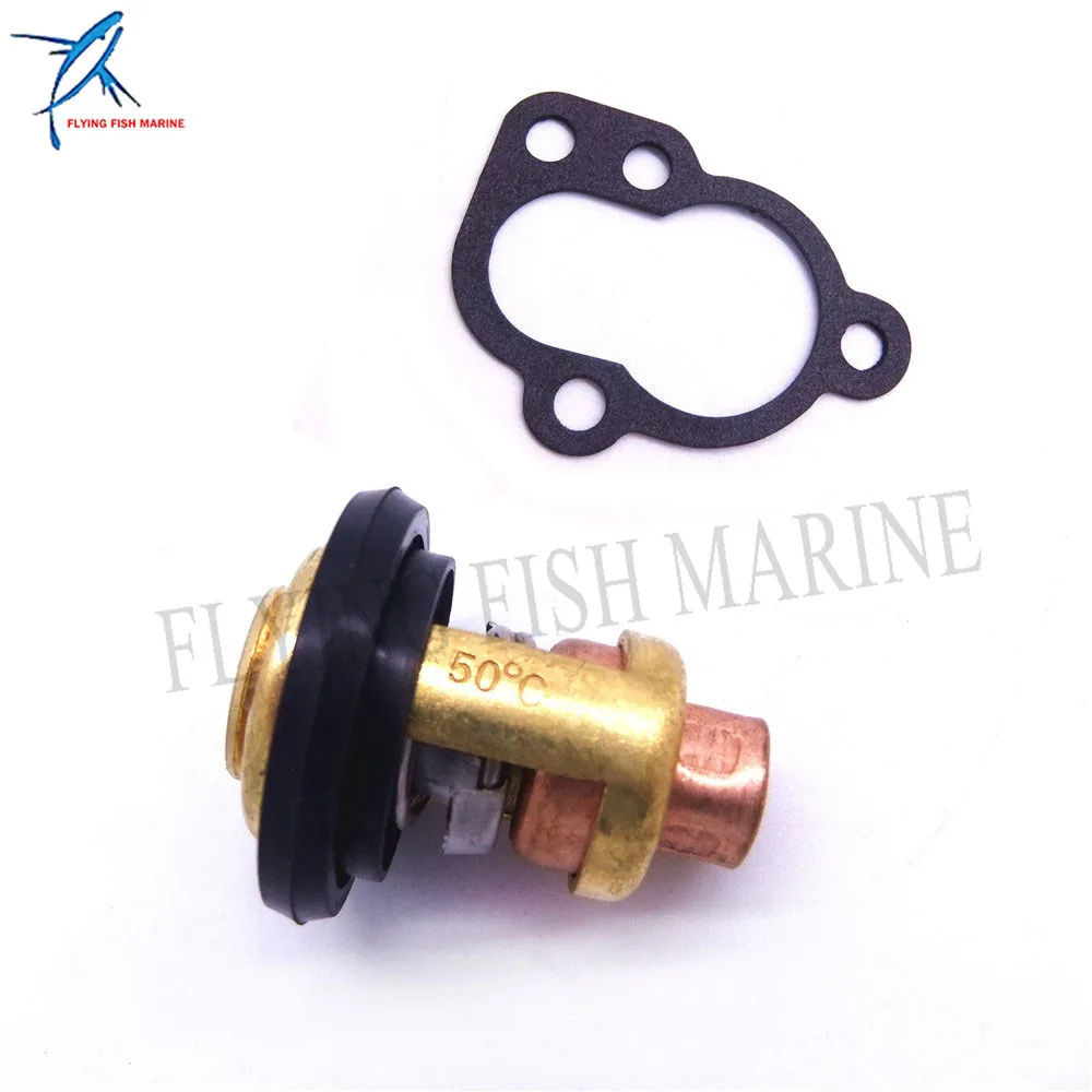 

6E5-12411-00 6E5-12411-02 18-3623 Thermostat and 655-12414-A1 Gasket for Yamaha 25V 30G 30H E30H E25 25B 25hp 30hp 2-Stroke