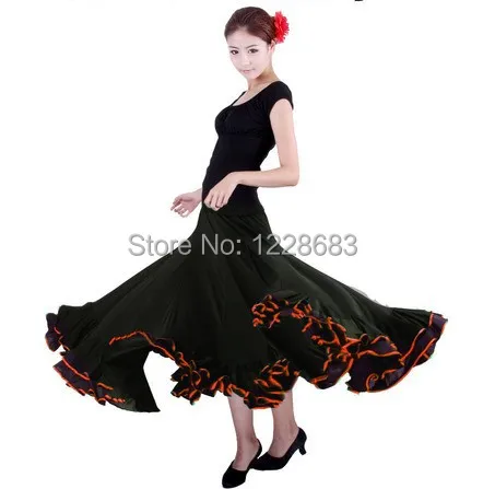 Girls Women Long Skirts Spanish Dance Costume Robe Jupe Falda Flamenco Clothes Moda Ropa Disfraz Vestidos De Flamenca