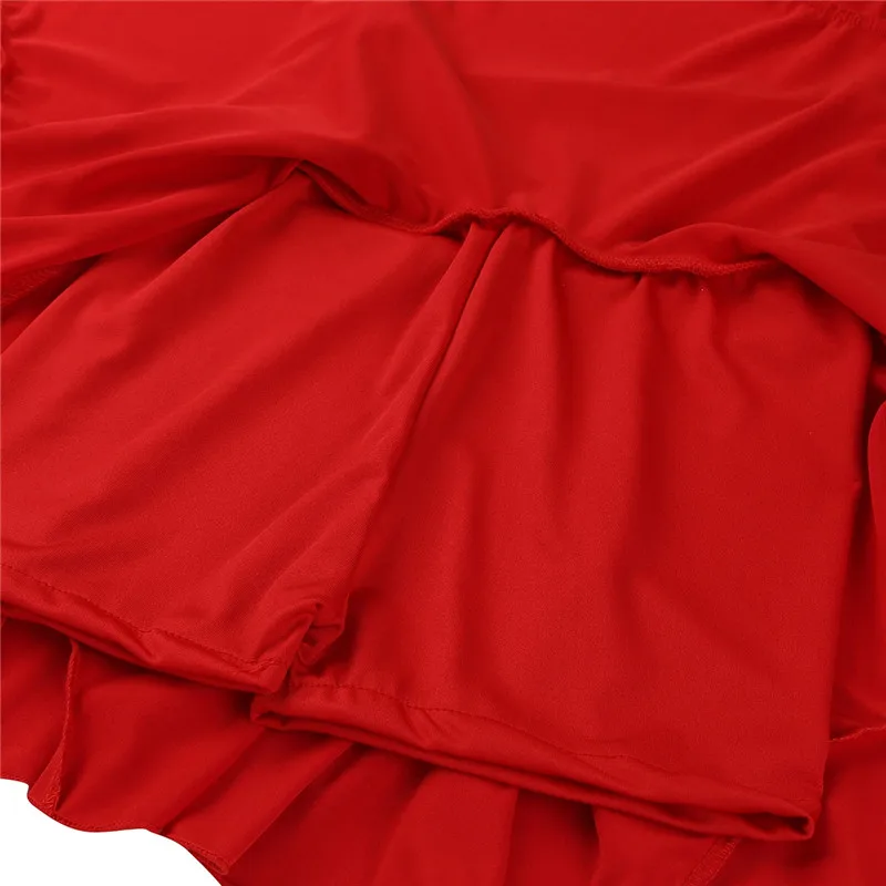 ChicTry Delle Donne di Nero/Rosso A Vita Alta Pannello Esterno di Ballo Latino di Ballo Della Fase Costume Adulto Tango Salsa Rumba Latin Dance Shorts culottes