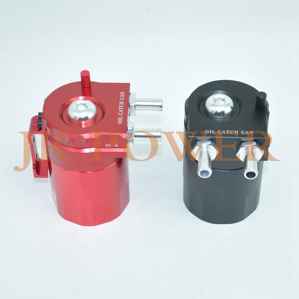 JK Universal Aluminum Red Black Oil Catch Tank Racing Oil Catch Can Polished Oil Reservoir Catch Can Tank