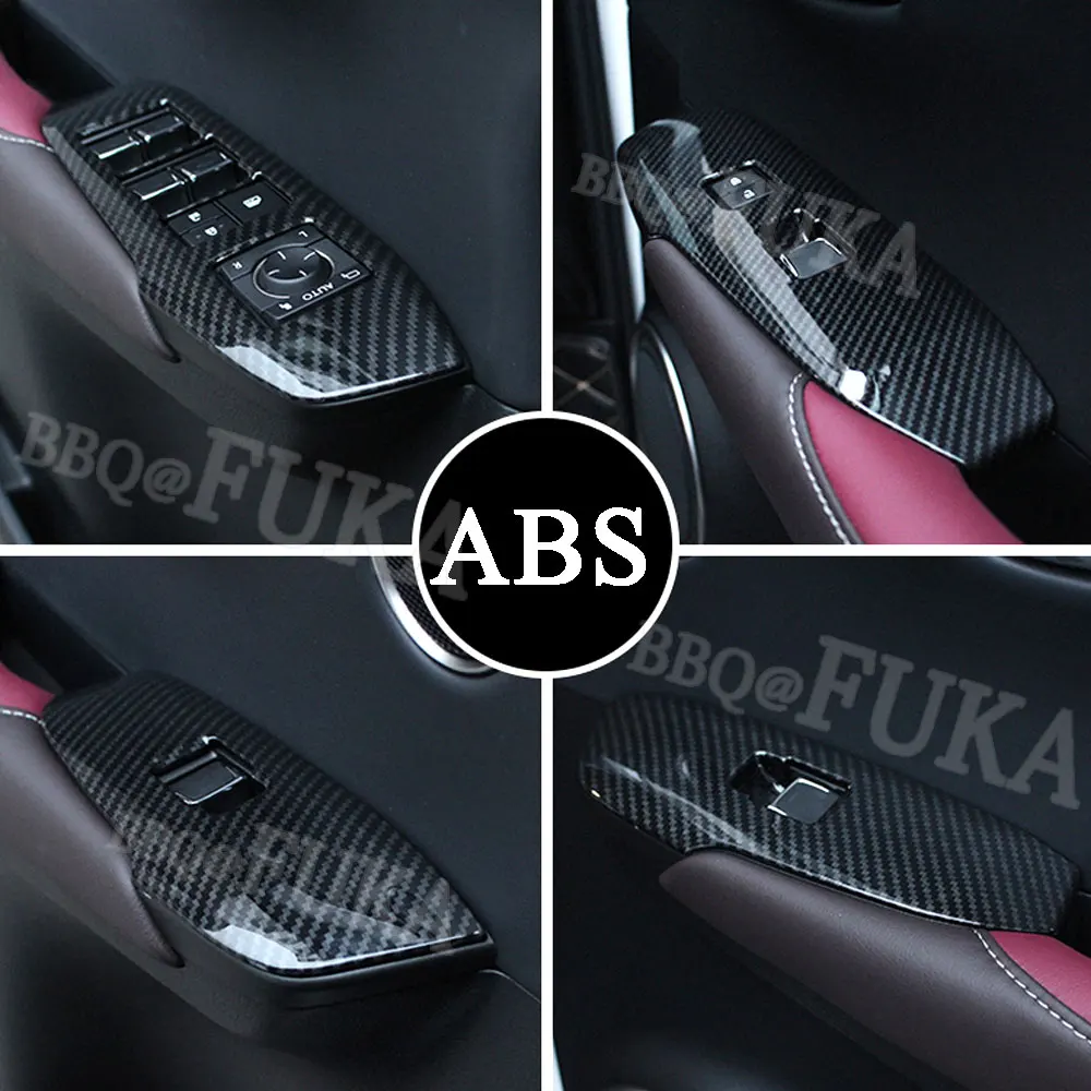 BBQ@FUKA ABS Carbon Fiber style Car Window Lift Frame Cover Trim fit for LEXUS NX 200T NX300H 2015 2016