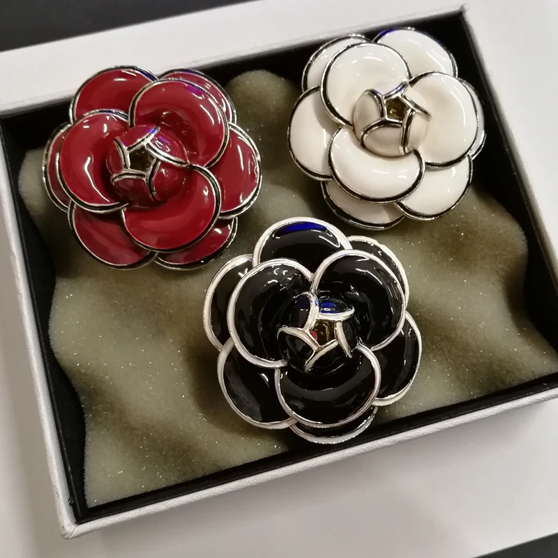 Retro Camellia Flower Pins Brooches For Women Fashion/Boutonniere/Bijuteria Feminina/Jewelery/Broche Fleur