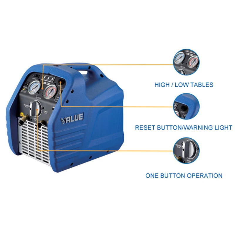 Mini-Machine de récupération de réfrigérant Portable, unités de récupération de réfrigération, conforme à la norme VRR12L, AC 220V 250W