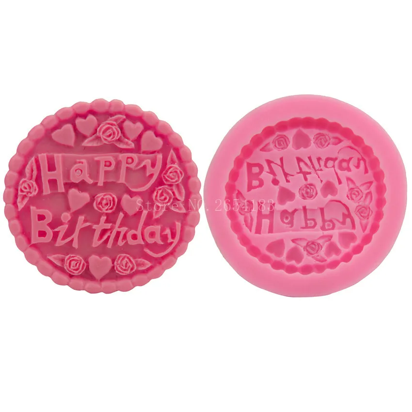 Cuore d'amore Buon compleanno Silicone Fondente Sapone Stampo per torta 3D Cupcake Gelatina Caramelle Decorazione al cioccolato Stampi per utensili da forno FQ1723