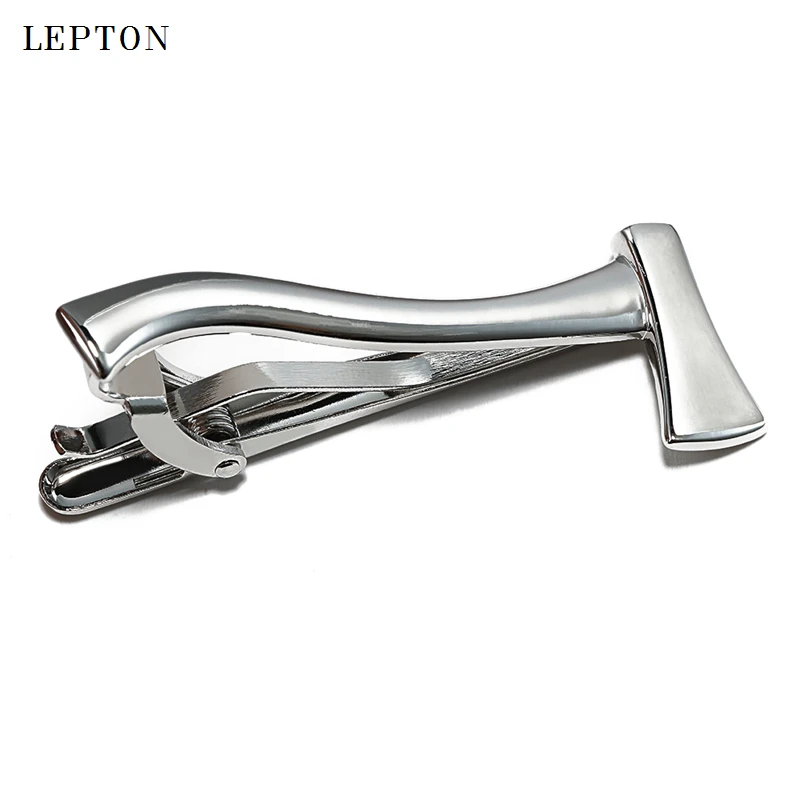 Hot  Silver color Ax Tie Clips Pin Metal Axe Design Tie Bars Skinny Glossy Clasp Tie Bar Wedding Slim Tie Clip For Mens Jewelry