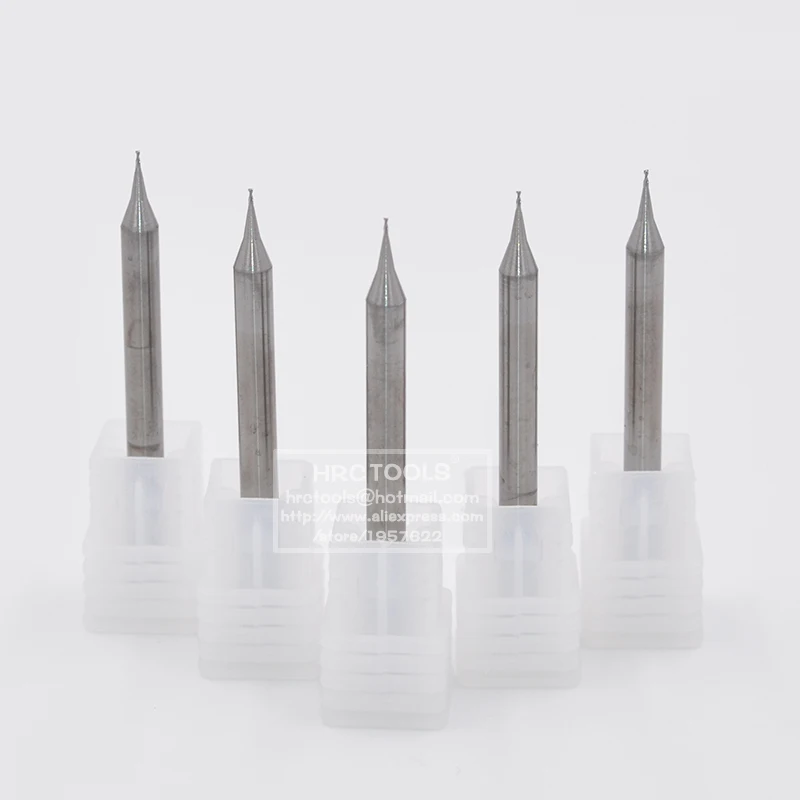 1pcs 0.3mm 0.4mm 0.5mm-0.9mm HRC55 CNC Micro Grain Carbide Flat and Ball Endmill 2-Flute Router Bit End Mills