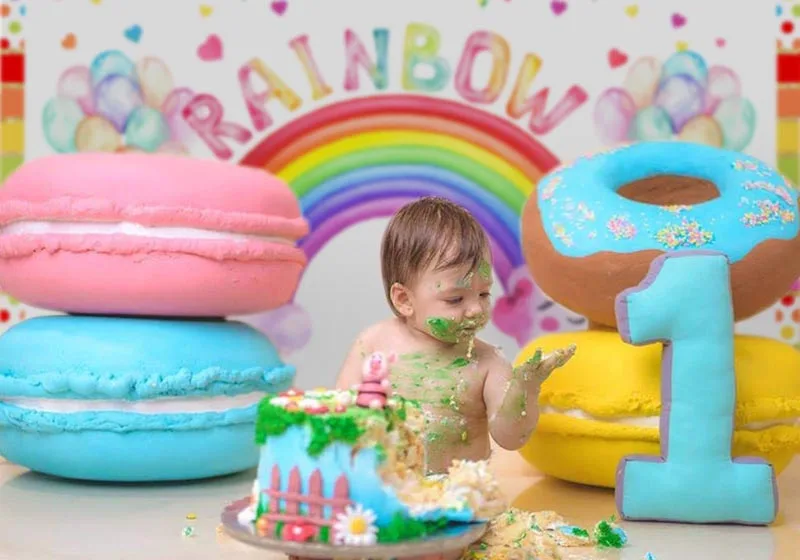 การถ่ายภาพไวนิลฉากหลังทารกแรกเกิด Boy หรือ Girl Bokeh พื้นหลังถ่ายภาพ Dekorasi Baby Shower Photocall พื้นหลัง Props