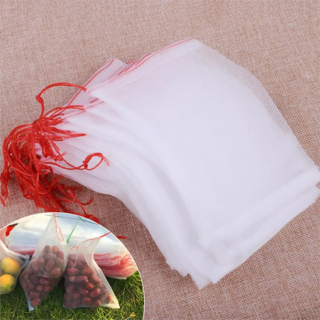 

LETAOSK 20pcs Drawstring MeshPolyethylene & Nylon Filter Media Bag Holders Net Sock Aquarium Garden Pond 15x10cm