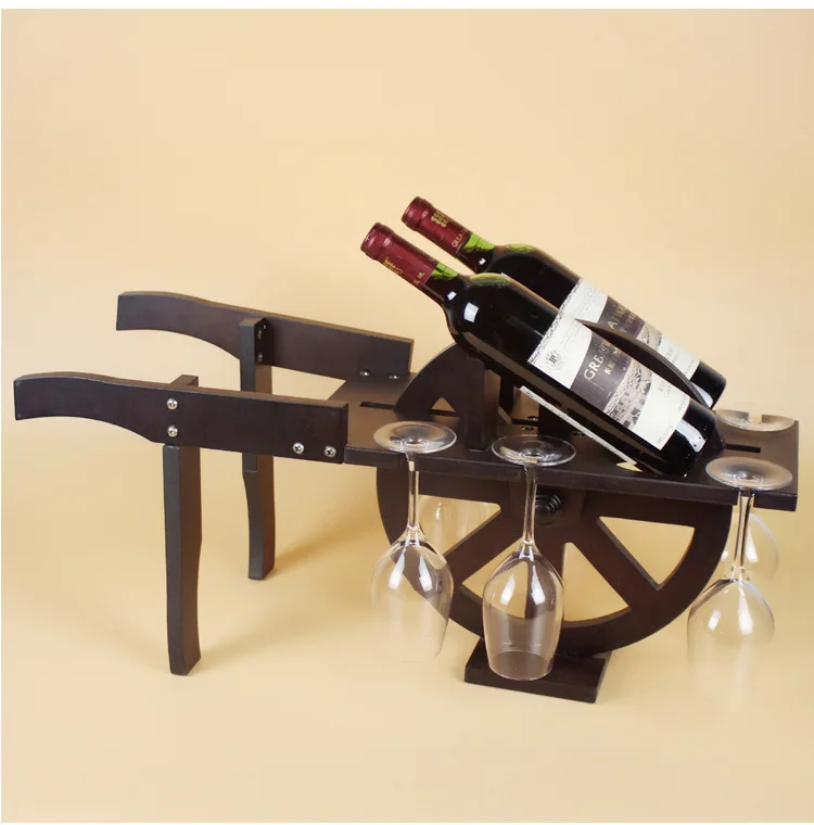 D European creative Home Furnishing wine rack living room TV cabinet wood wine rack decor decoration wedding gift