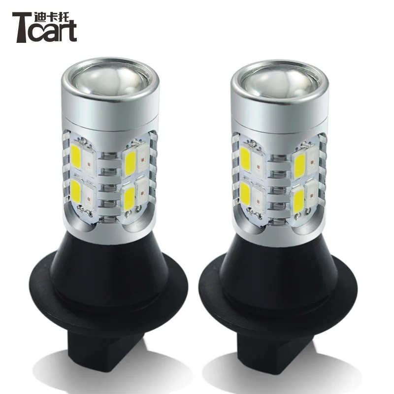 Tcart Auto Led Lights Daytime Running Light Front Turn Signals bulb Car DRL Led Winker Bulb 20W T20 7440 WY21W Car Accessory