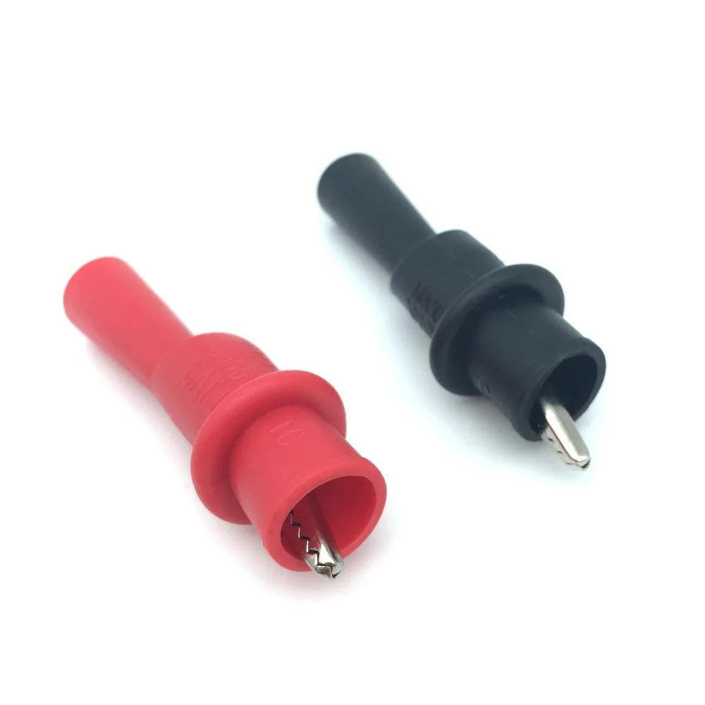 2Pcs Insulated MultiMeter Test Leads Alligator Clips Crocodile Clamp MultiMeter Test Probe for Insulated Test Leads