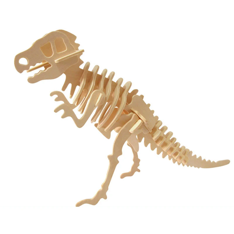 DIY dinosaur puzzle 3D three-dimensional wooden children\'s educational toys pupils handmade materials