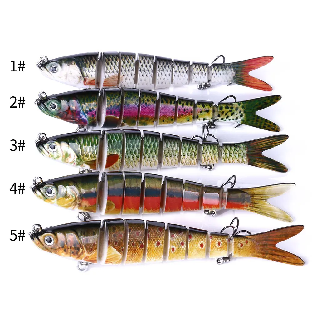 HENGJIA 13.7 cm 10 cm 8 cm coulant Wobblers leurres de pêche multi-articulé appâts durs matériel de pêche pour bar Isca manivelle