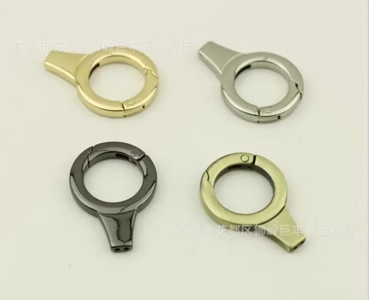 (20 PCS/lot) Wholesale handbag hardware accessories New handbag trapezoidal tailband threading hole flat spring ring bag hook